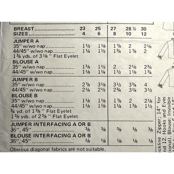 Butterick 6933 pattern Girls jumper blouse 1970s size 8 - Picture 6 of 9